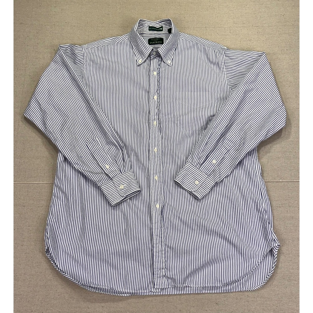VTG‎ Gitman Bros Rich's Mens 16.5 35 Striped Button Down Long Sleeve Shirt USA
